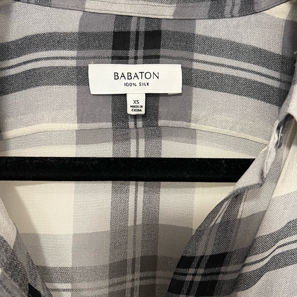 Babaton 100% silk checker blouse - Picture 3 of 3